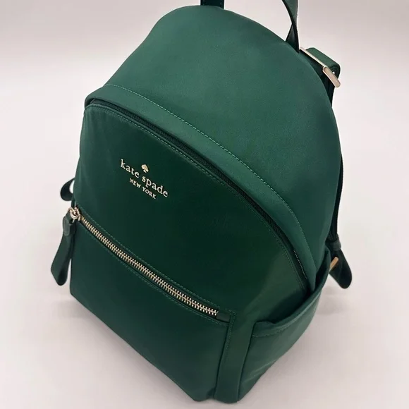 Kate Spade Chelsea Medium Backpack Green/Gold (NWT) - Picture 6 of 11